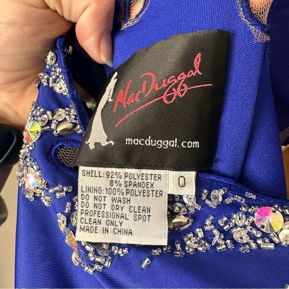 Macduggal Cassandra Stone Royal Blue cutout back formal maxi dress - Picture 9 of 16